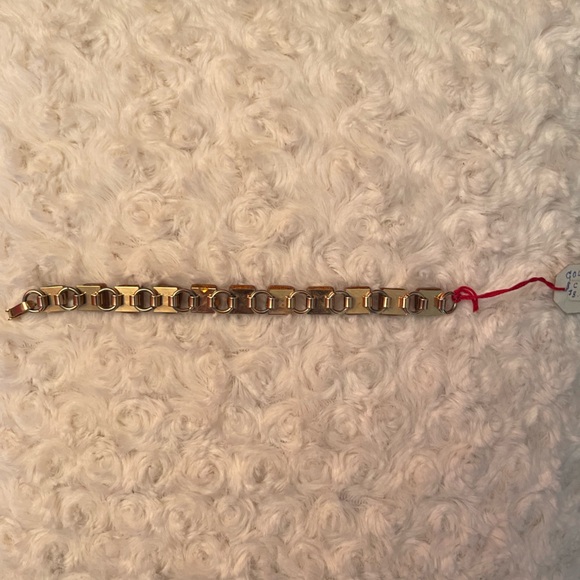 Vintage NWT Goldstone Bracelet 6 1/2” Around, Total of 11 Stones 60’s Was boxed - Picture 5 of 7